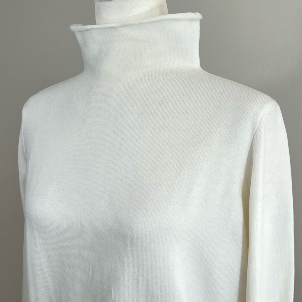 French Connection Sweater Babysoft Roll Neck Jumper Winter White Ivory XL - Picture 4 of 15